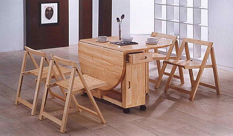 Căn bếp đẳng cấp với bàn ăn thông minh gỗ tự nhiên-6
